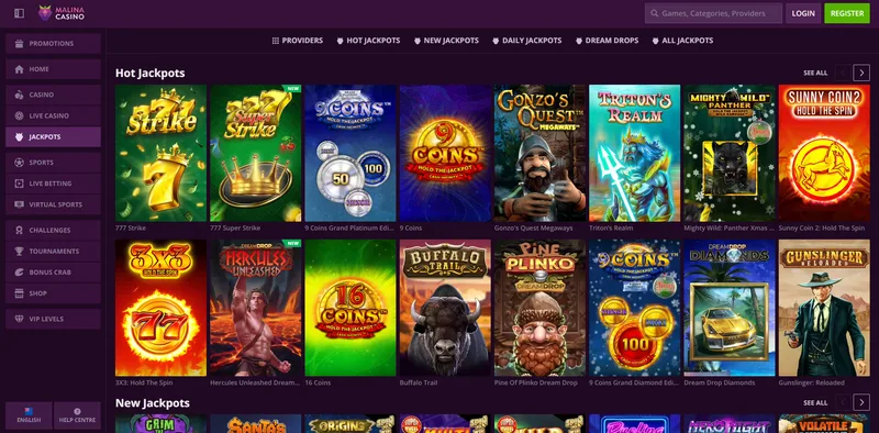 Capturas de Malina Casino